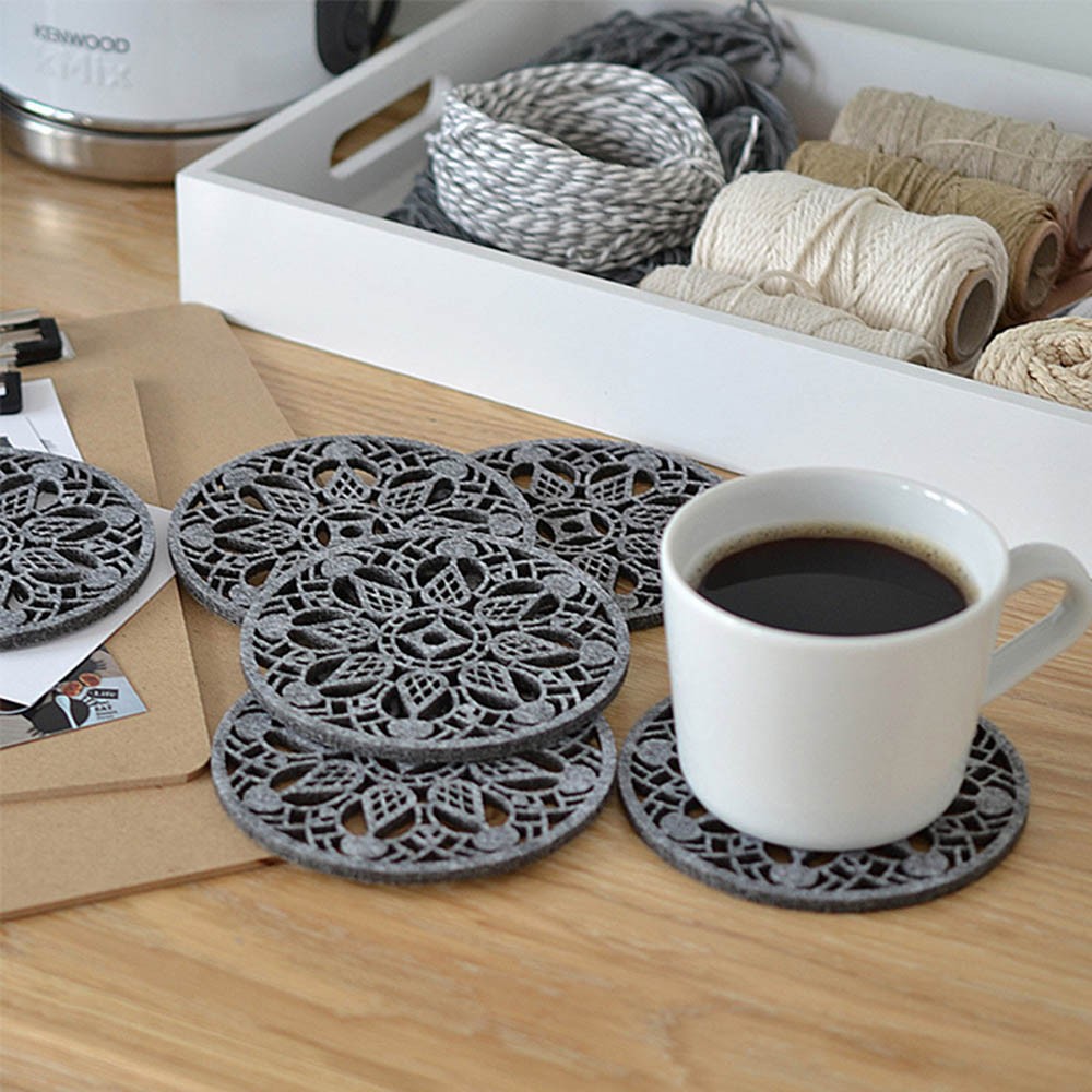 Felt Tea Coasters Round Felt Coaster Set