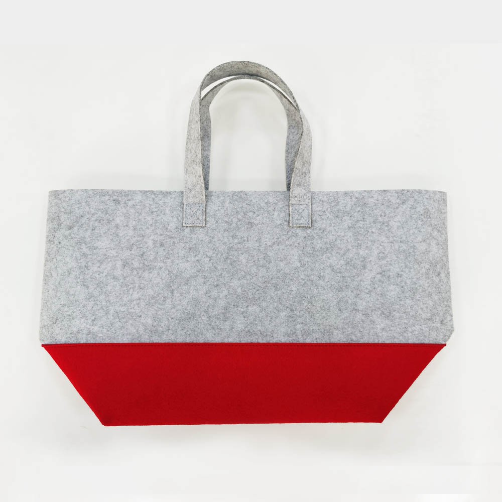 Reusable Felt Bag Shopping Basket Storage Carrier with Long Handle,Toys, Newspaper, Organizing Grocery