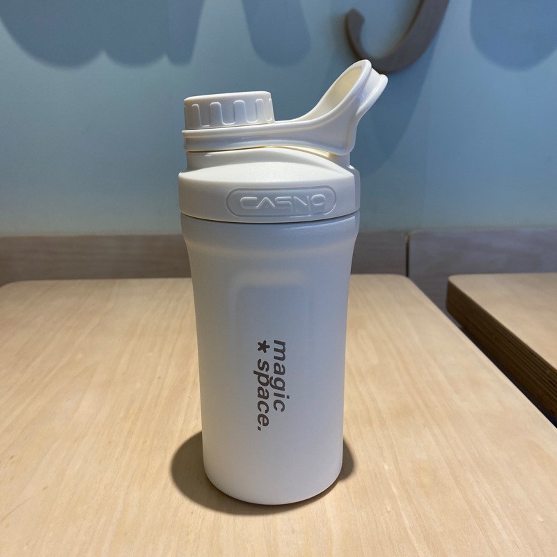 600ML big capacity shaker bottle, double wall 316 stainless steel water bottle, leak-proof protein powder milk tea bottle