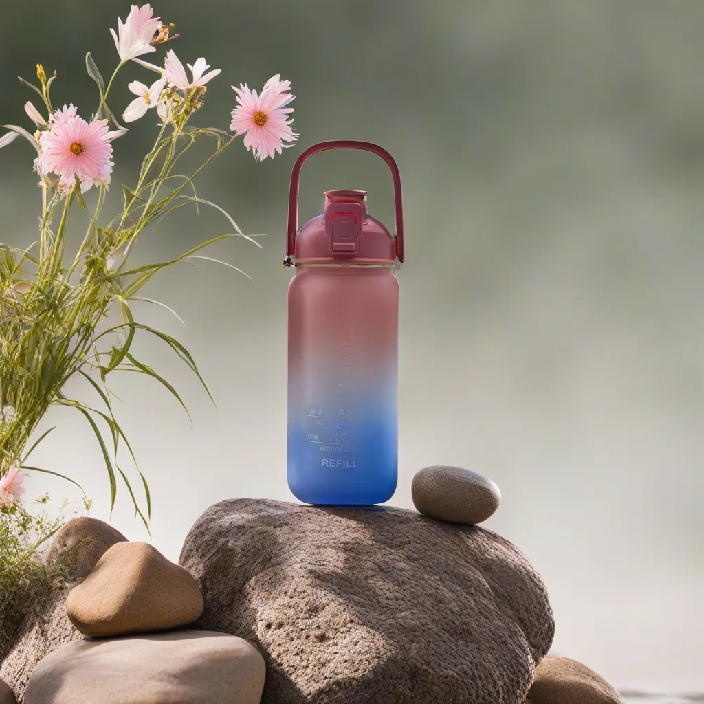 Large capacity portable leak proof plastic bottle with motivation for outdoor and sports