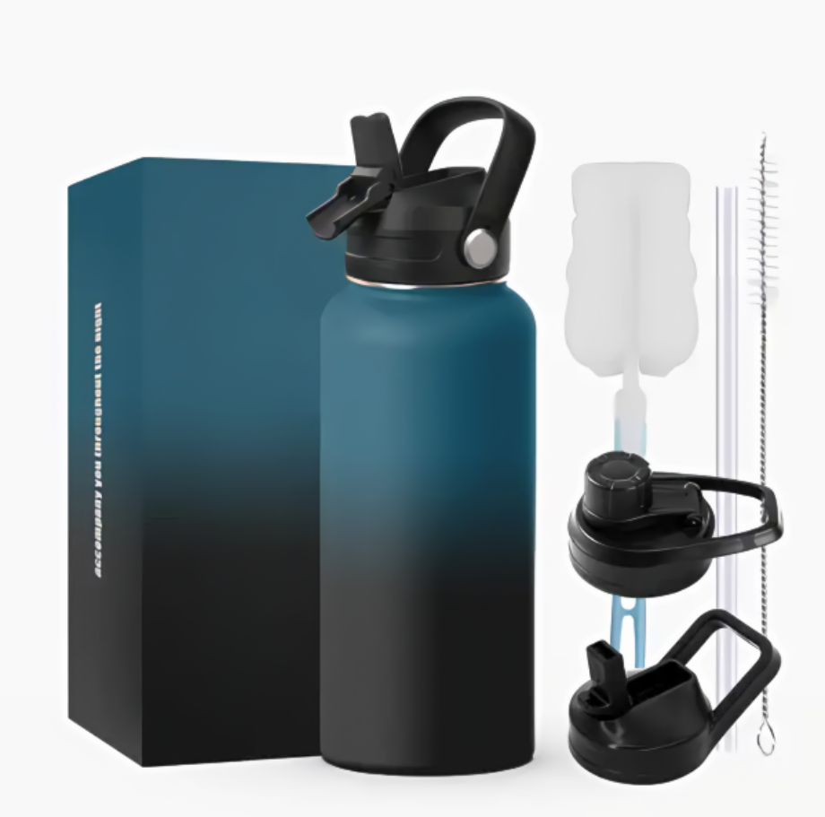 تصميم جديد زجاجة ماء قارورة الفولاذ المقاوم للصدأ زجاجة رياضية مع غطاء مقبض 32oz 40oz