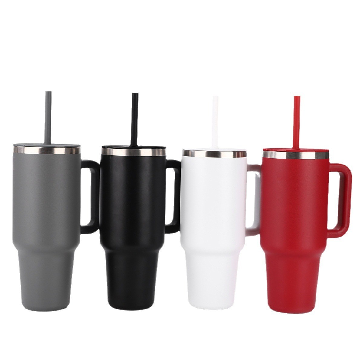 Large Capacity Stainless Steel Travel Mug with Straw for Home and Outdoors