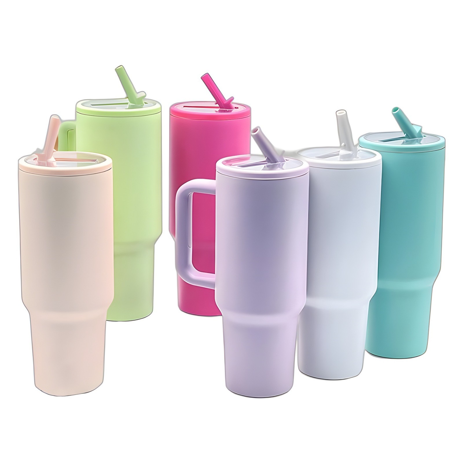 Versatile Stainless Steel Thermal Cup Featuring Straw and Comfortable Handle