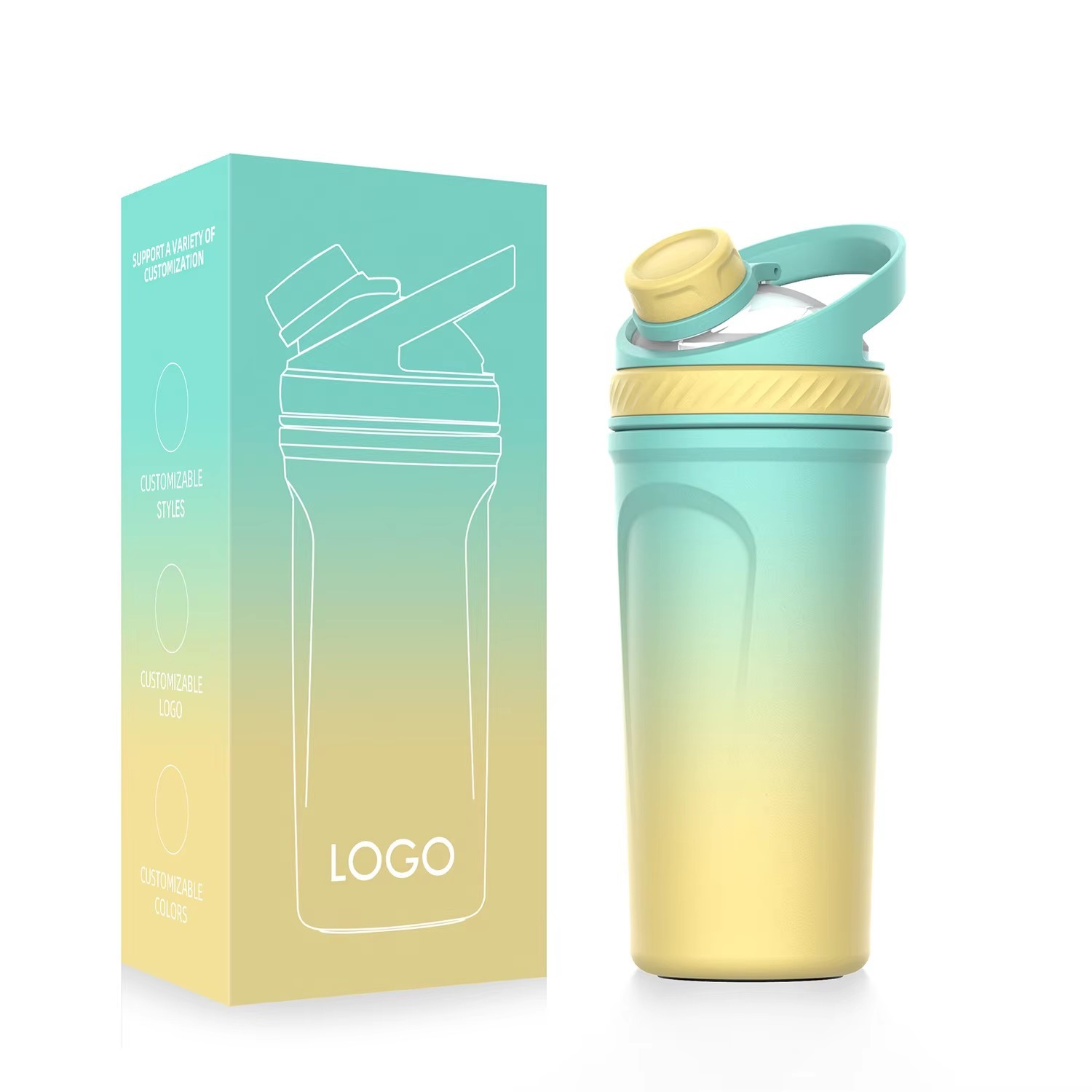 Stainless Steel Gradient Color Water Bottle for Stylish Hydration