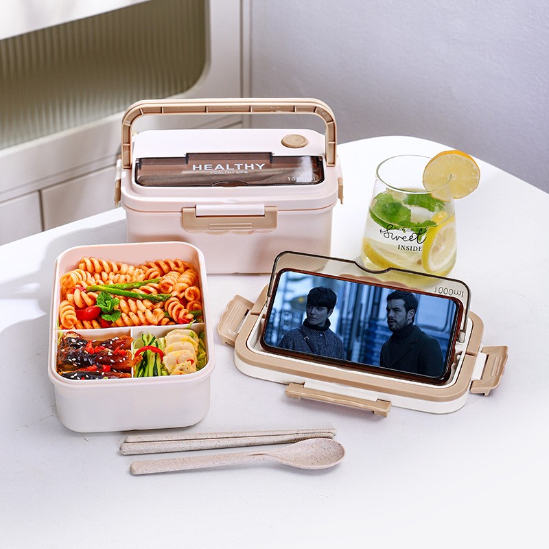 Multifunctional Plastic Lunch Box: Portable Design with Built - in Stand