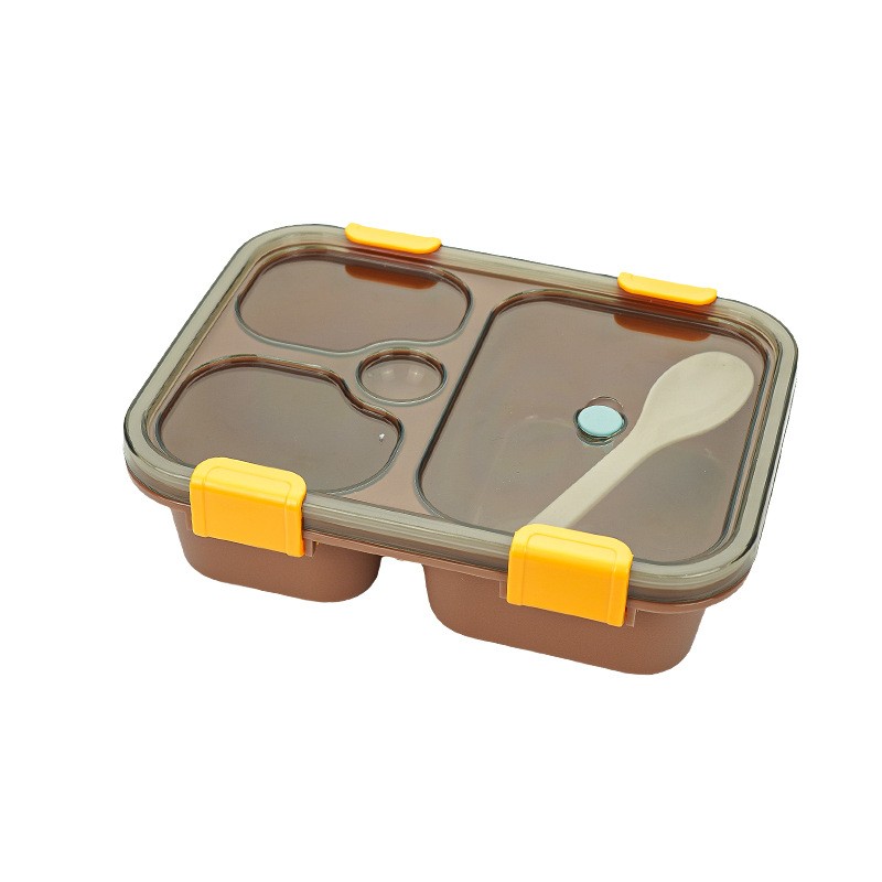 Colorful Divided Lunch Boxes with Lock Clips, Stackable Leak - Resistant Bento Boxes for School, Office & Picnic