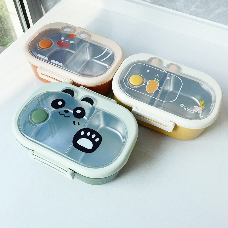 Cute Animal Stainless Steel Kids' Lunch Box – Leakproof & BPA-Free